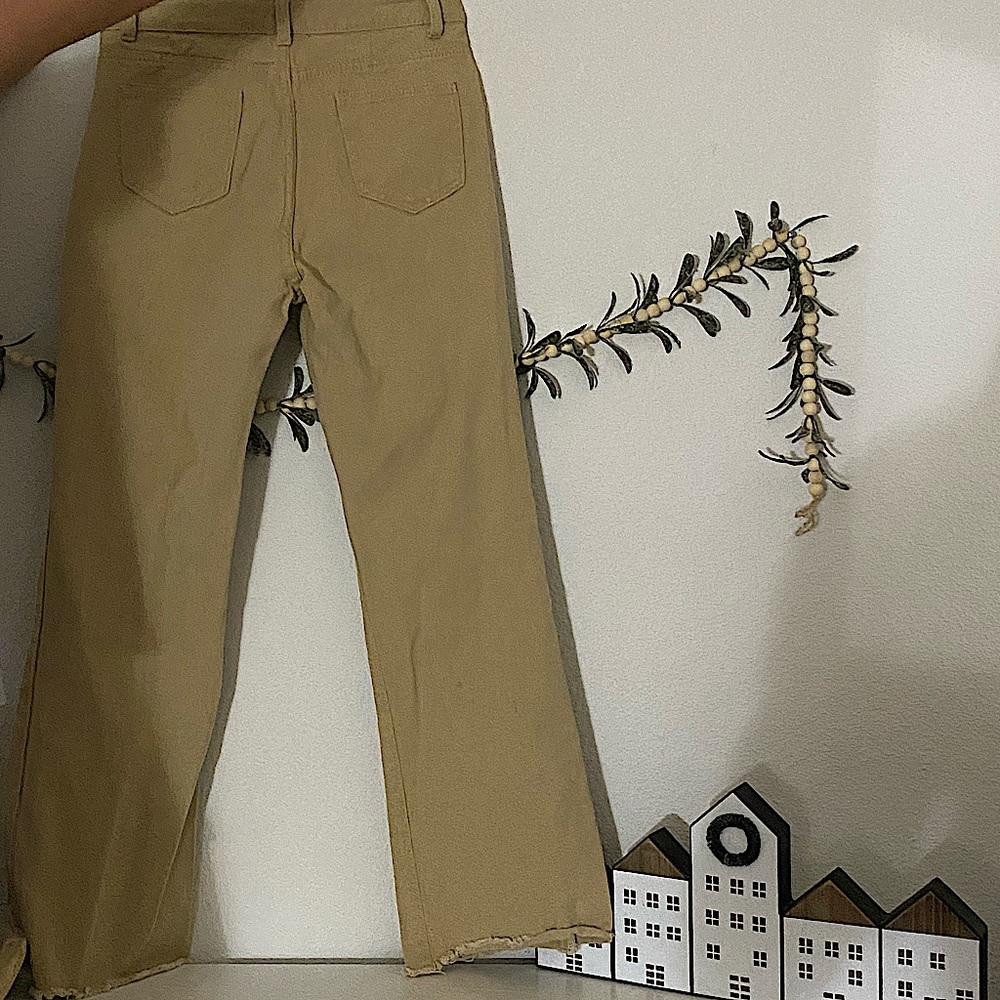 Khaki Flared pants:Size S
